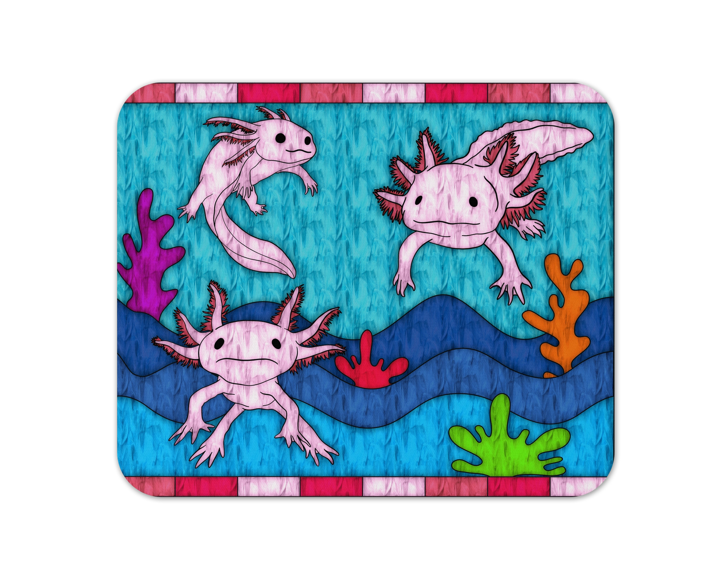 Fin Flingers Mouse Pad / Axolotl Laptop Gaming Desk Mat / Cute Gift For Animal Lovers