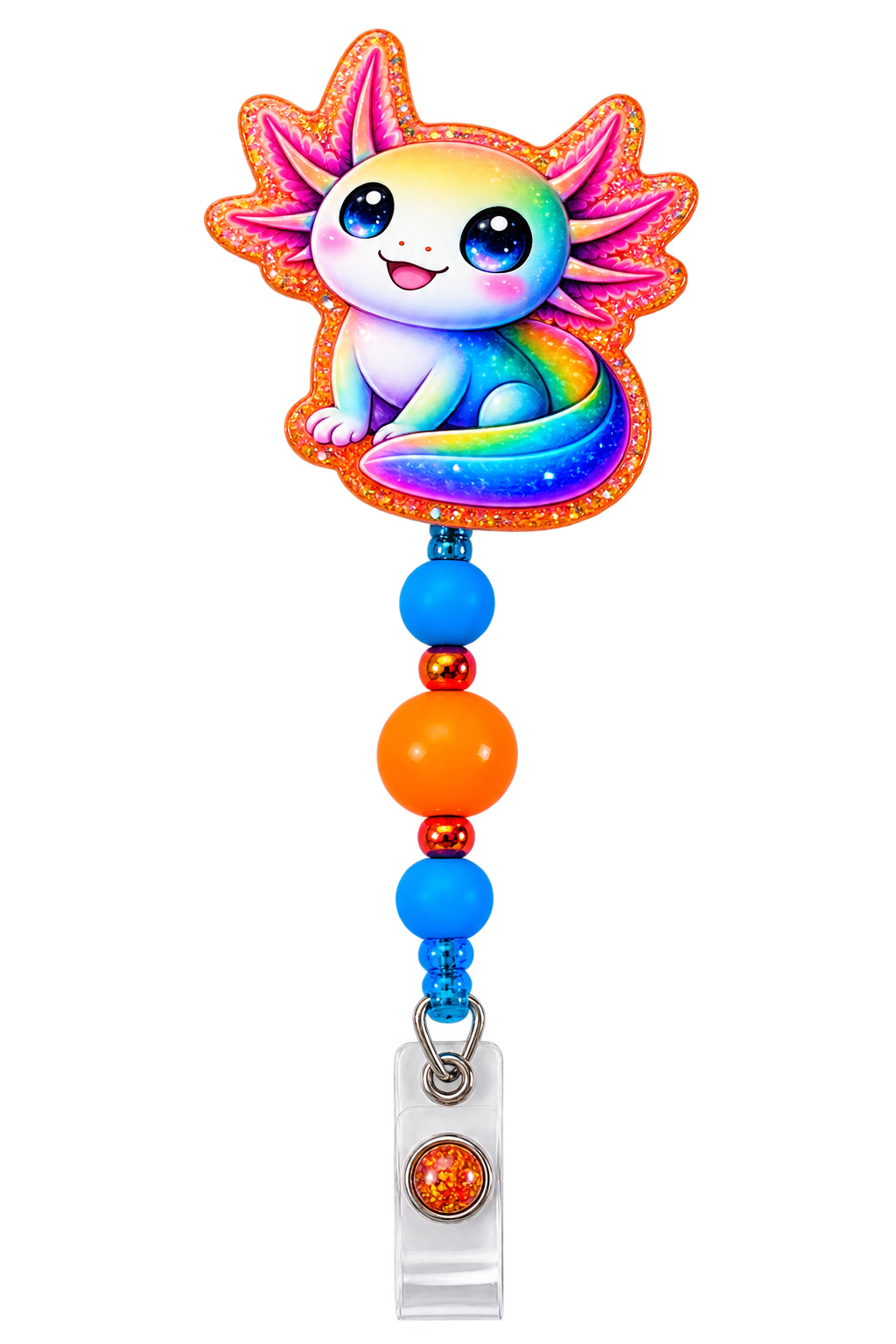 Little Splash of Happy | Interchangeable Axolotl Badge Reel & Topper