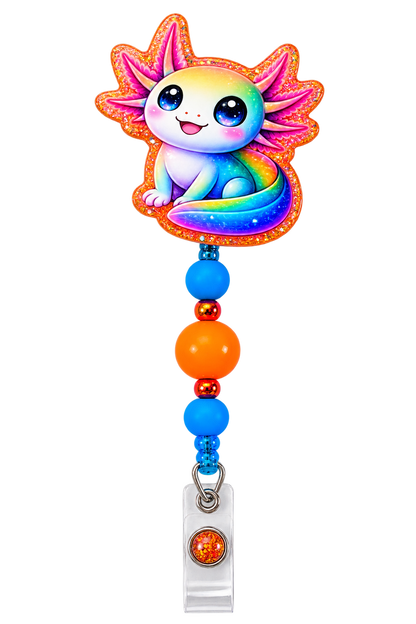 Little Splash of Happy | Interchangeable Axolotl Badge Reel & Topper