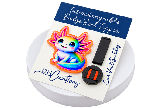 Little Splash of Happy | Interchangeable Axolotl Badge Reel & Topper