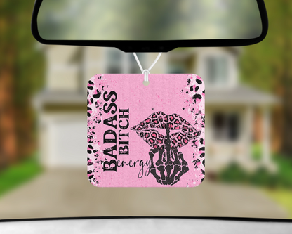 Badass Bitch Energy Air Freshener - Felt Car Freshener - Small Spaces Hanging Diffuser