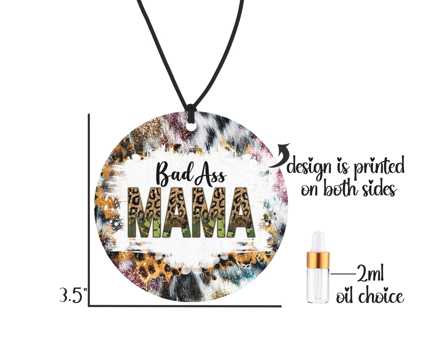 Badass Mama Air Freshener - Hanging Felt Essential Oil Diffuser - Car Freshener