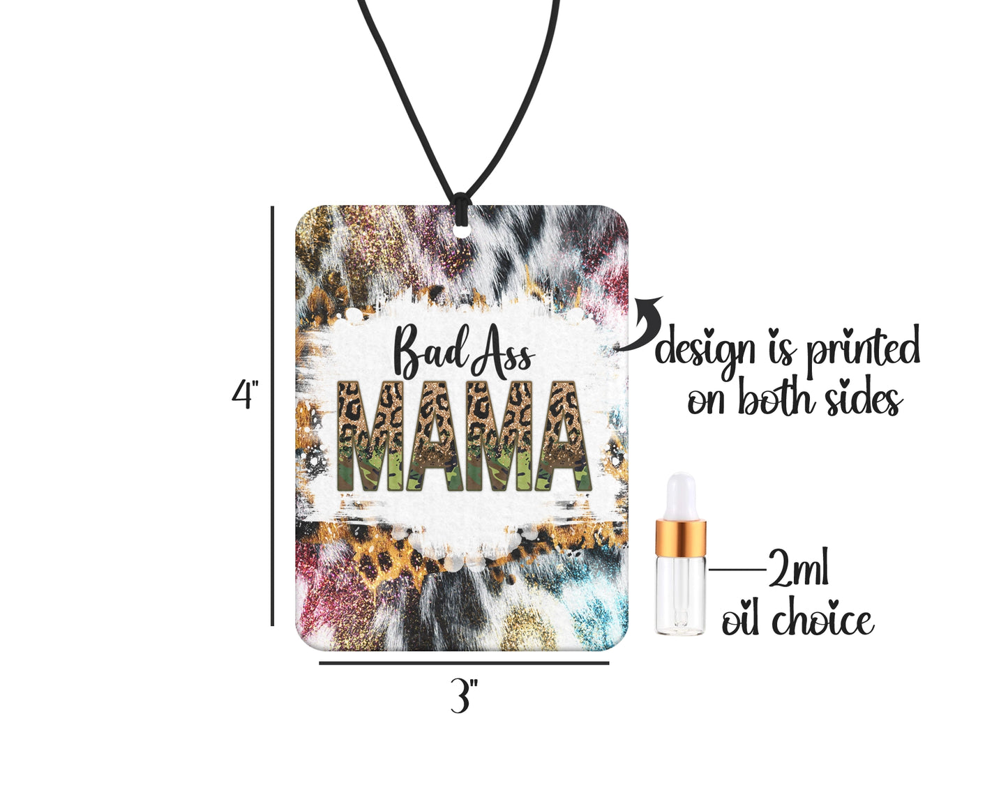 Badass Mama Air Freshener - Felt Car Freshener - Hanging Small Spaces Diffuser