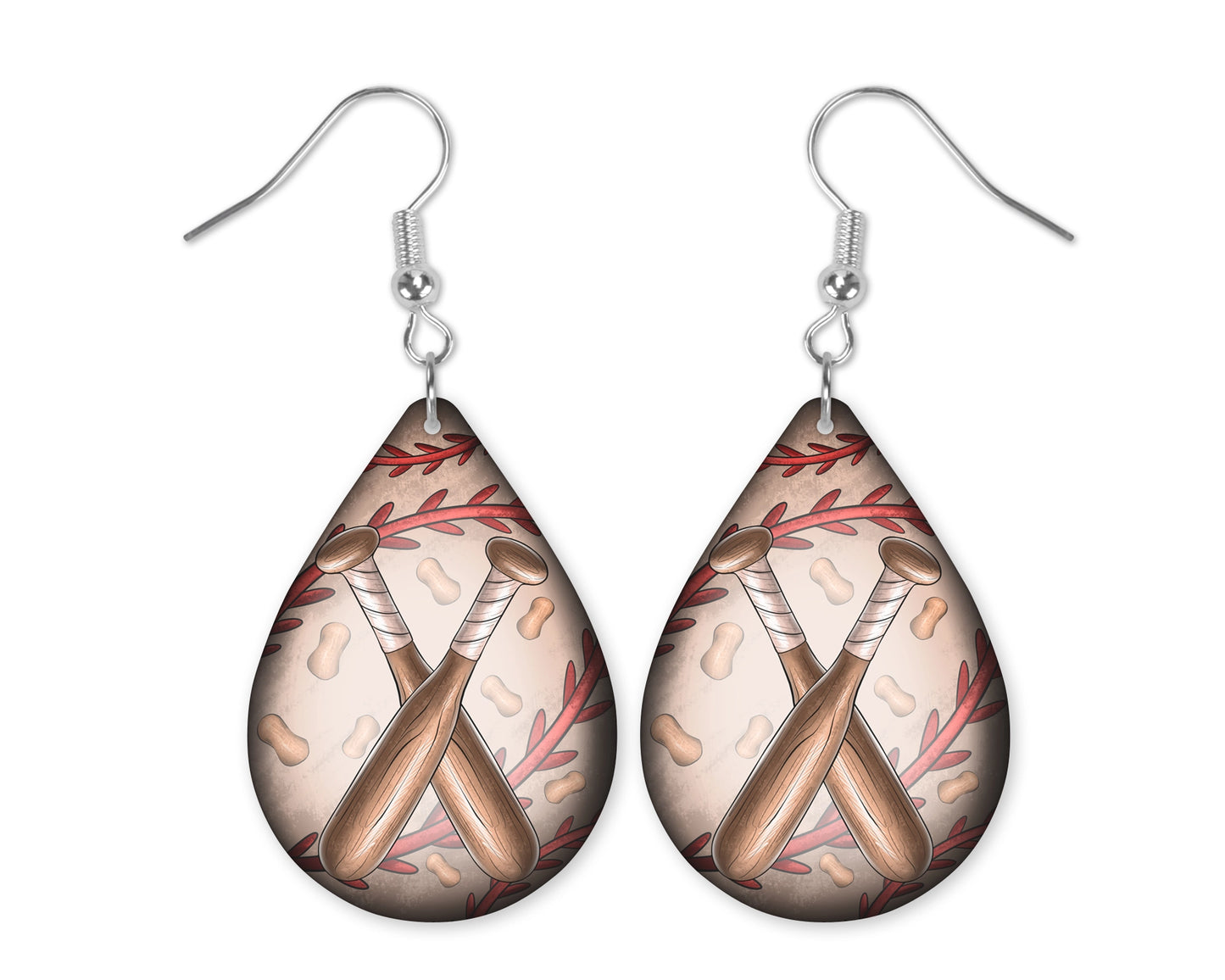 Baseball Mama Teardrop Earrings