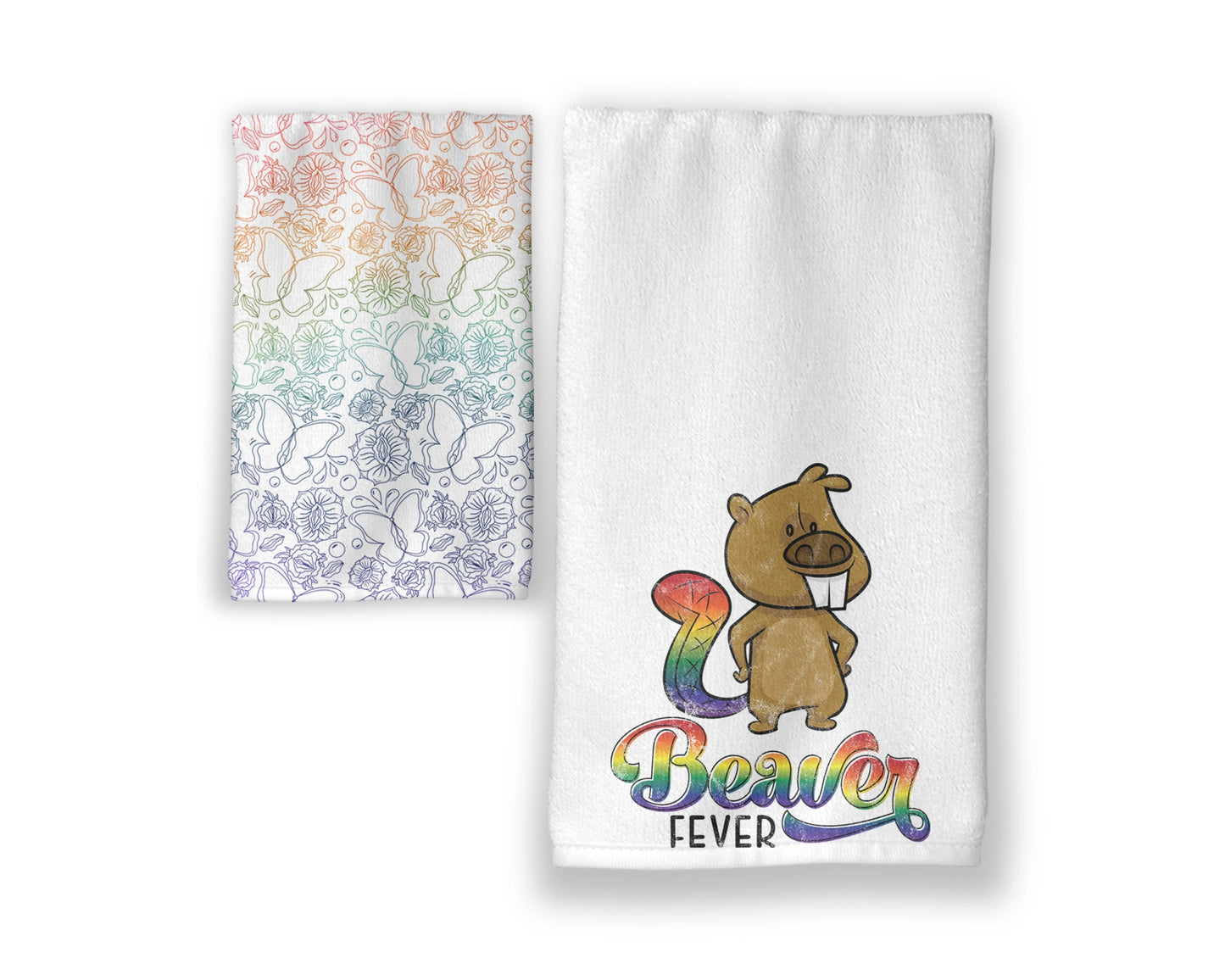 Beaver Feaver Towel Set - LGBTQ+ Kitchen Towels - Pride Month Bathroom Decor