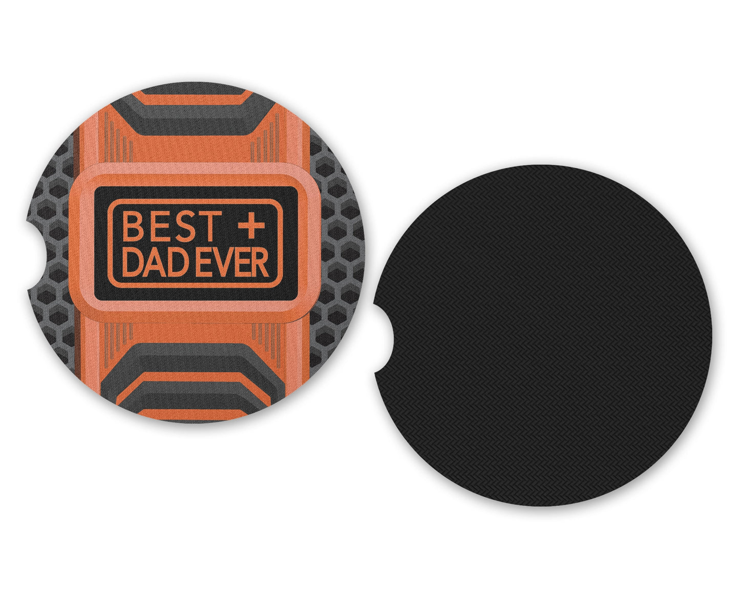 Best Dad Ever Coasters - Set of 2 Funny Cup Holder Coasters - Gift For Dad