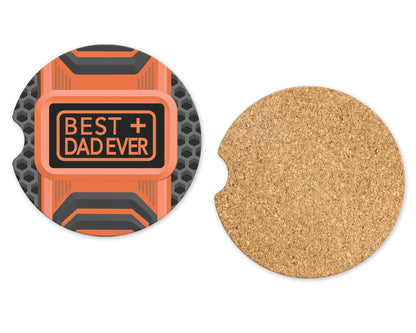 Best Dad Ever Coasters - Set of 2 Funny Cup Holder Coasters - Gift For Dad