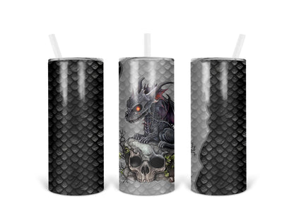 Black Dragon Kids Tumbler / Kids Water Bottle / 2-in-1 Sippy Cup For Toddler