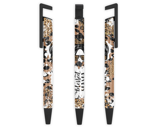 Wildly Blessed Ink Pen - Messy Bun Mama Pen - Gift For Mom