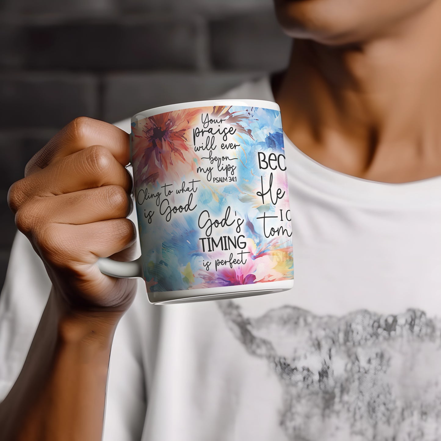 Blessed Brews Mug, Inspirational Faith Affirmations Coffee Mug, Daily Devotions Tea Cup