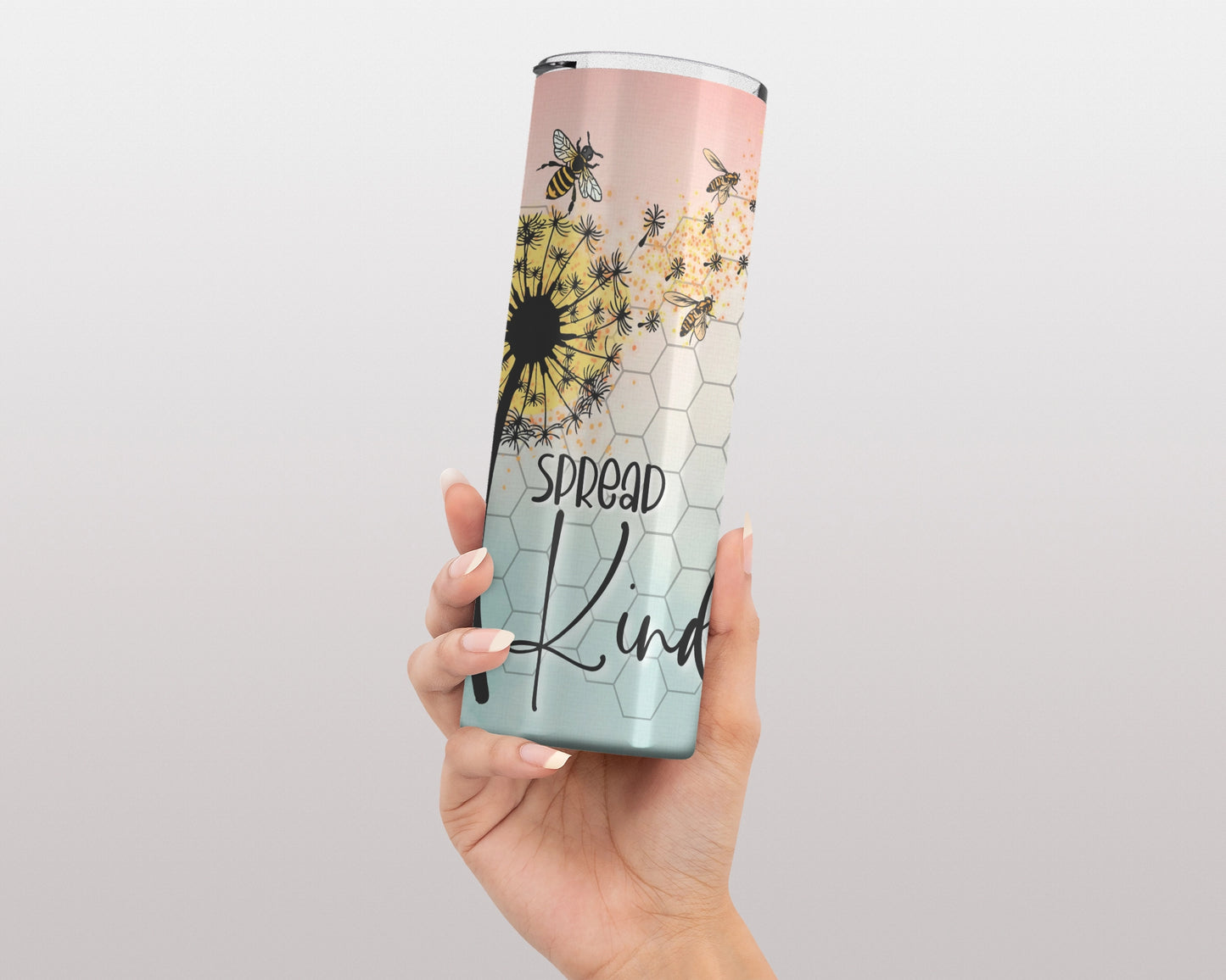 Blooming Generosity Tumbler - 20oz Spread Kindness Tumbler Cup - Bee Design Drinkware