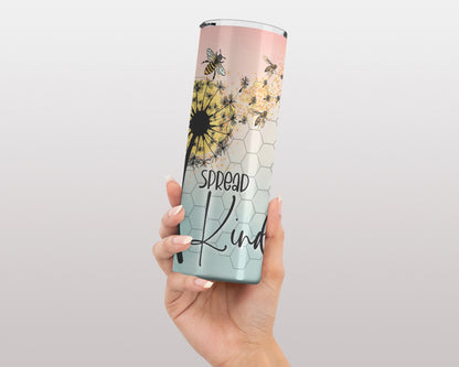 Blooming Generosity Tumbler - 20oz Spread Kindness Tumbler Cup - Bee Design Drinkware