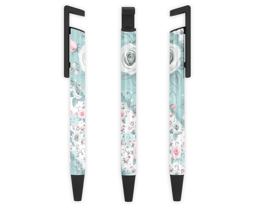 Blue Blossoms Pen - Floral Design Ballpoint Pen - Gift For Teacher