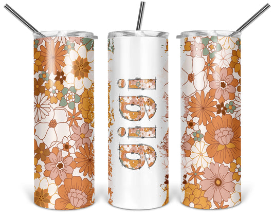 Blooming Gigi Tumbler - 20oz Boho Floral Tumbler Cup - Drinkware Gift  For Gigi