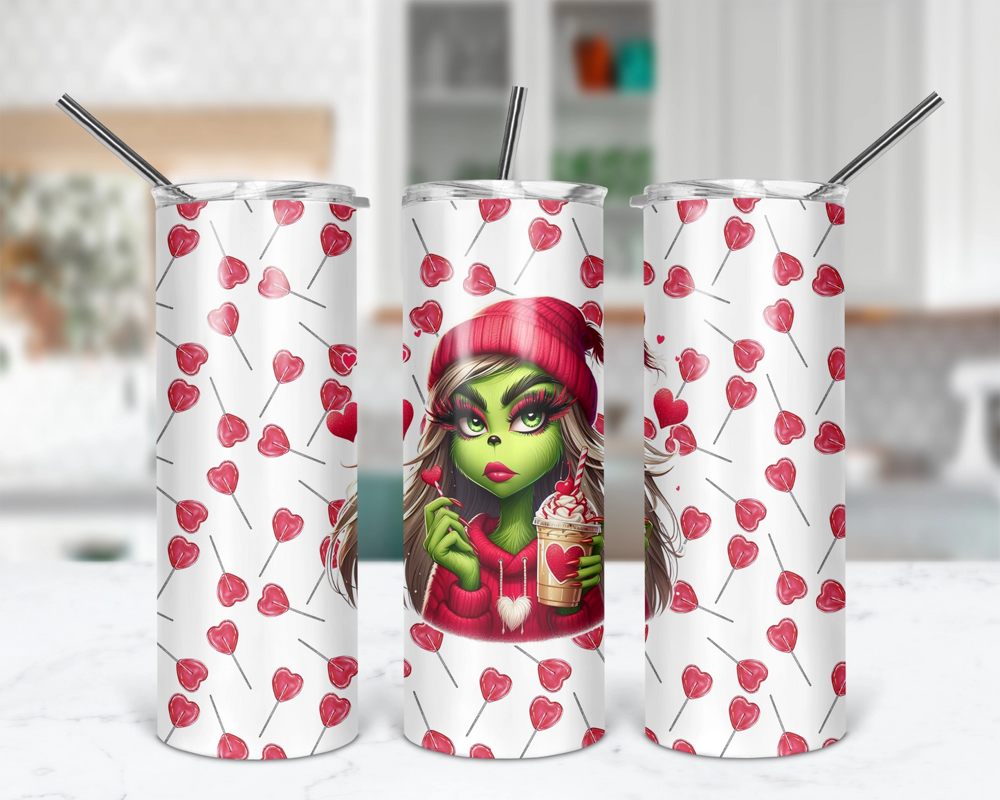 A Boujee Love  / 20oz Mean One Brat Girl Tumbler With Straw / Gift For Valentine's