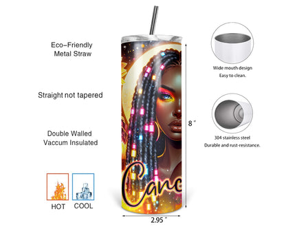 Cancer Girl Tumbler / Horoscope Tumbler With Straw / Zodiac Sign Tumbler / Gift For Astrology Lovers