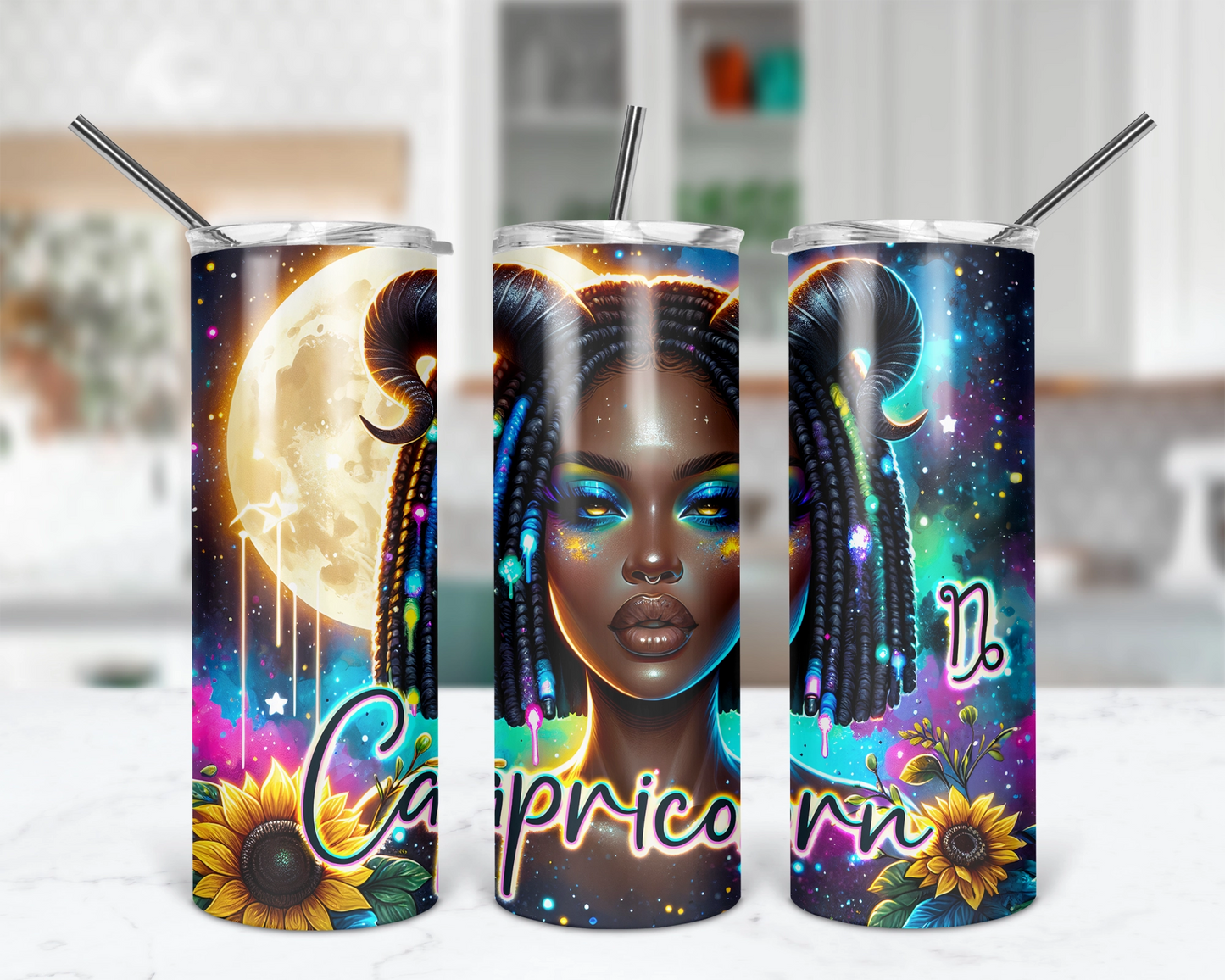 Capricorn Girl Tumbler / Horoscope Tumbler With Straw /  Zodiac Sign Tumbler / Gift For Astrology Lovers