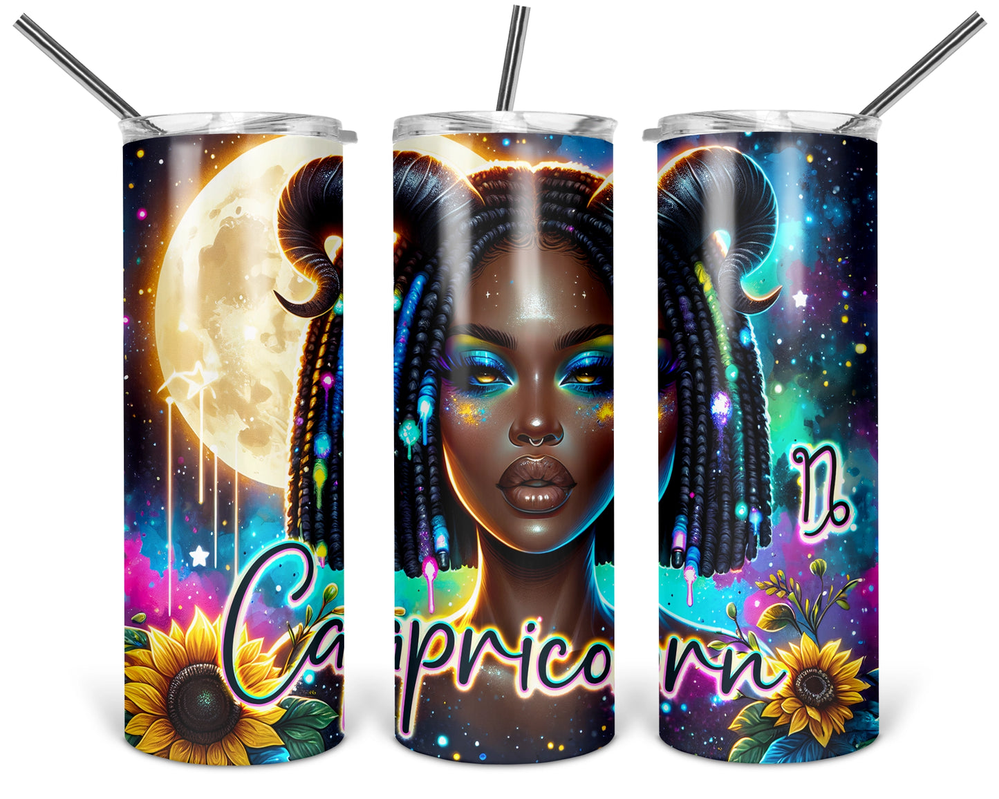 Capricorn Girl Tumbler / Horoscope Tumbler With Straw /  Zodiac Sign Tumbler / Gift For Astrology Lovers