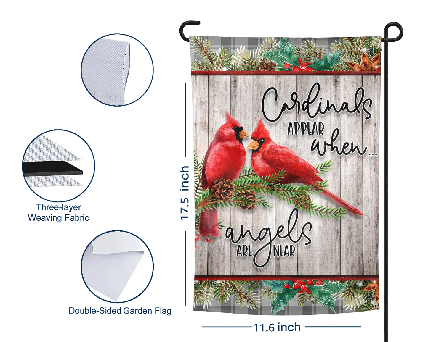 Cardinals Appear When Angels Are Near Flag - Custom Garden Decor - Memorial Gift