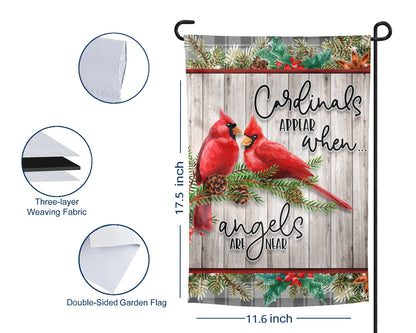 Cardinals Appear When Angels Are Near Flag - Custom Garden Decor - Memorial Gift