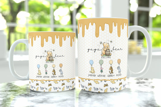 Personalized Gigi Bear Mug - Custom Grandmother Coffee Cup - Gift For Classic Pooh Lovers