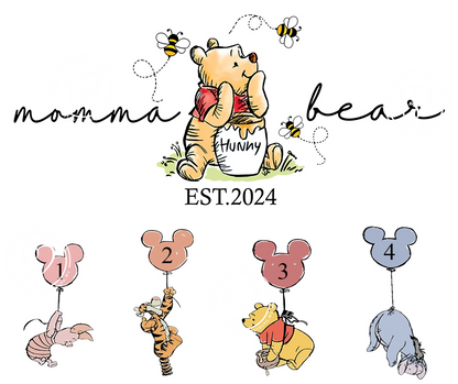 Personalized Momma Bear Mug - Custom Mom Coffee Cup - Gift For Classic Pooh Lovers