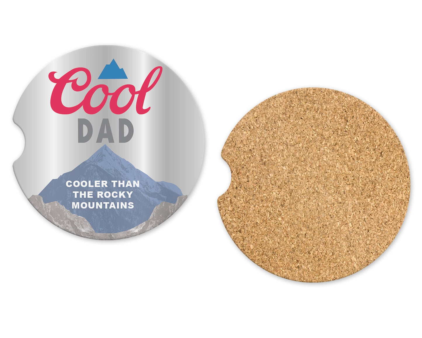 Cool Dad Coasters - Set of 2 Funny Cup Holder Coasters - Gift For Dad