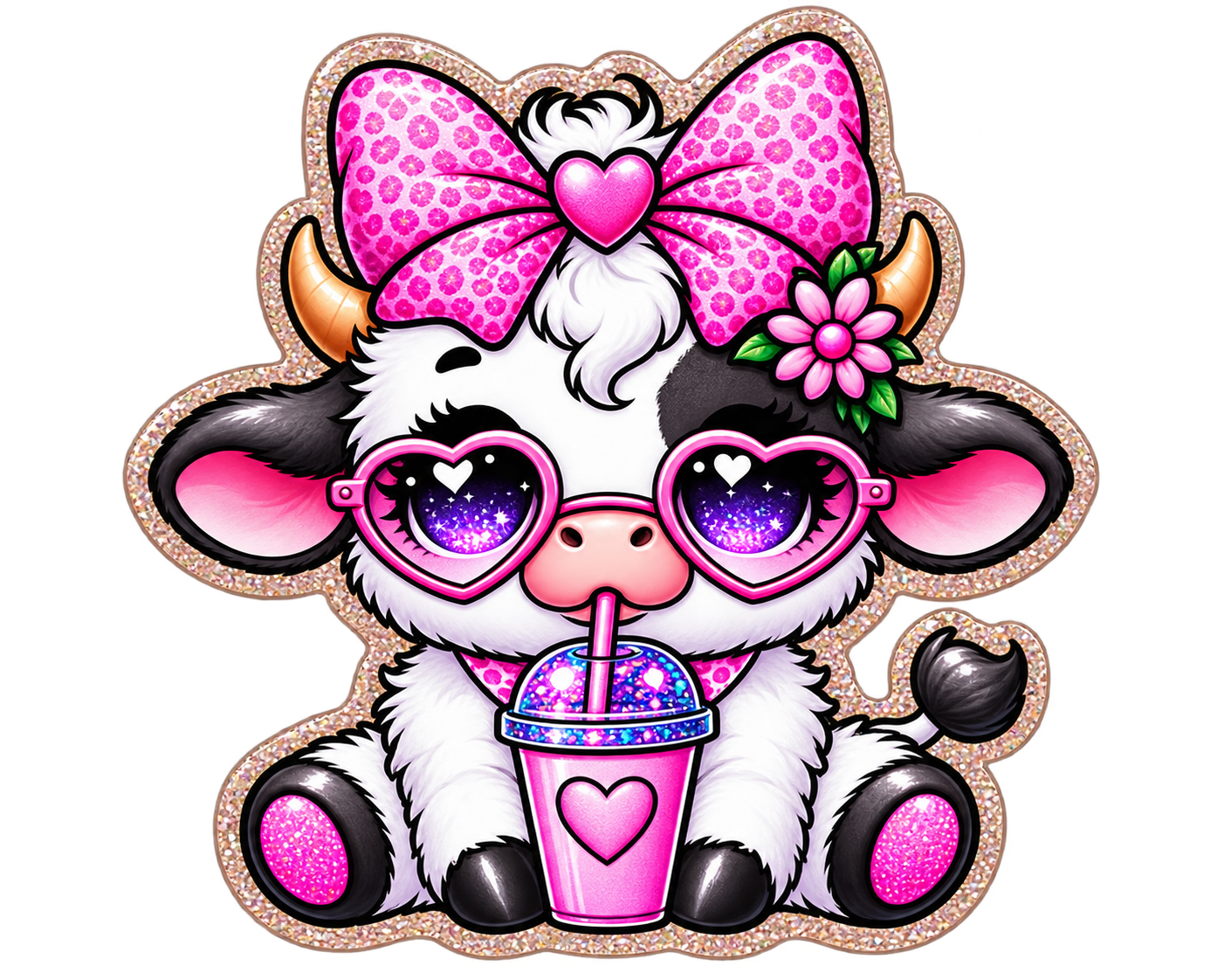 Cow-fee Break | Interchangeable Cow Badge Reel Topper & Beaded Badge Reel
