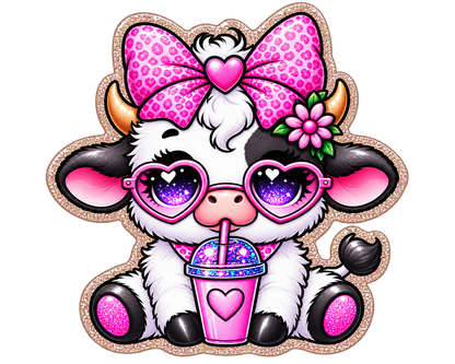 Cow-fee Break | Interchangeable Cow Badge Reel Topper & Beaded Badge Reel
