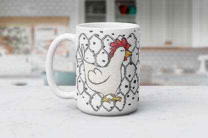 Crazy Chicken Lady Mug, Funny Coffee Cup, Gift For Chicken Lovers