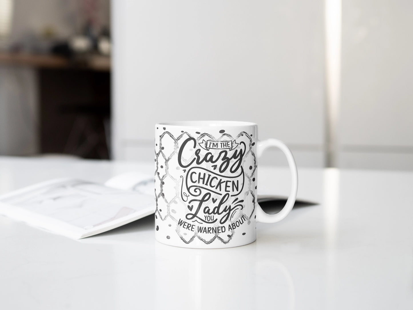 Crazy Chicken Lady Mug, Funny Coffee Cup, Gift For Chicken Lovers