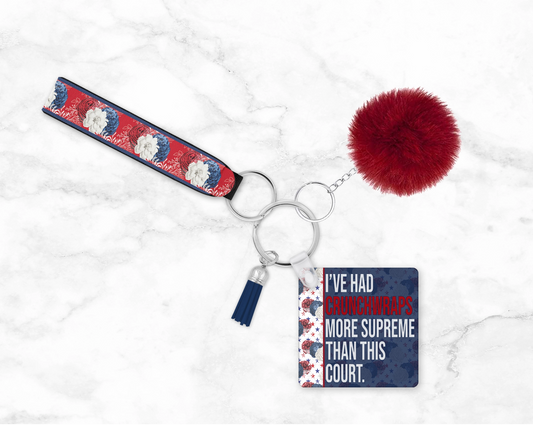 I've Had Crunchwraps More Supreme Keychain - Women's Rights Wristlet - Funny Equal Rights Lanyard