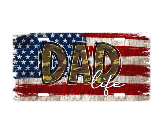 Camo Dad Life License Plate – Show Off Your Dad Pride Loud & Proud!🚙 Patriotic Vanity Plate 🚙Metal Wall Art Gift For Father's Day