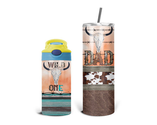 Dad And Wild One Tumbler Cups / Matching Daddy And Me / Gift For Dad / Toddler 2-in-1 Cup