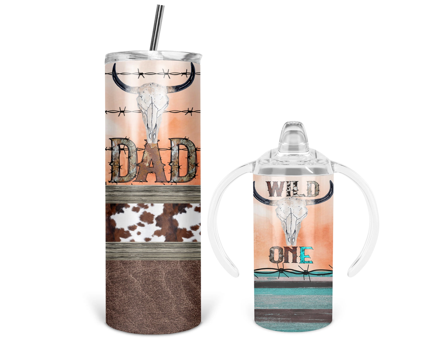 Dad And Wild One Tumbler Cups / Matching Daddy And Me / Gift For Dad / Toddler 2-in-1 Cup