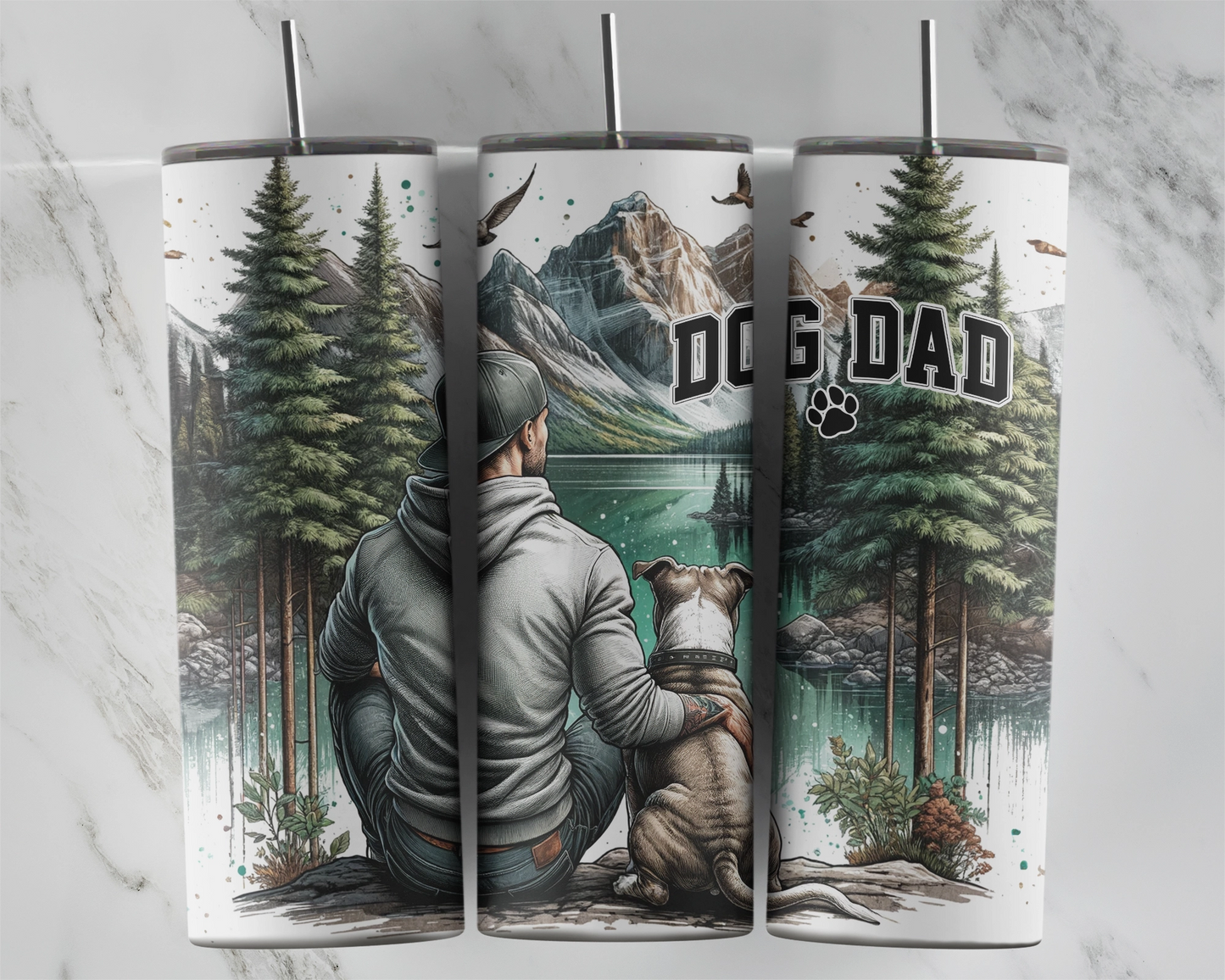 Dog Dad Tumbler / Pitbull Tumbler With Straw / Gift For Pet Lovers