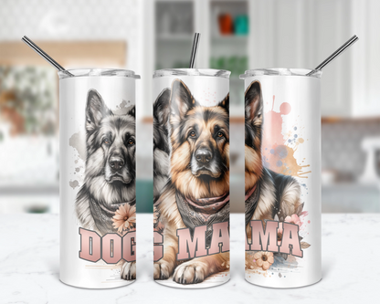 Dog Mama Tumbler / German Shepherd Tumbler With Straw /  Gift For Animal Lovers