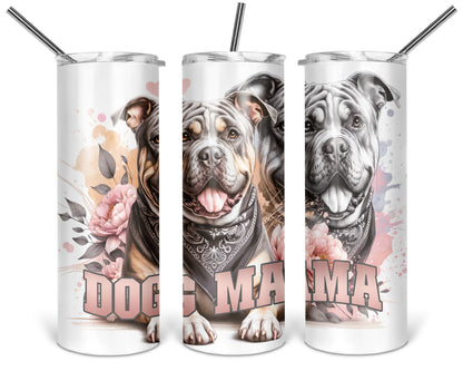 Dog Mama Tumbler / Pitbull Tumbler With Straw /  Gift For Animal Lovers