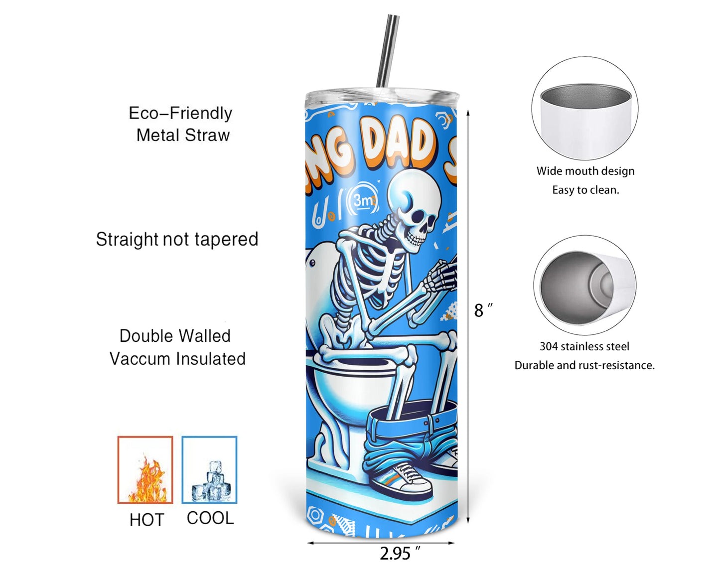 Doing Dad Shit Tumbler / Funny 20oz Tumbler With Straw / Gift For Dad