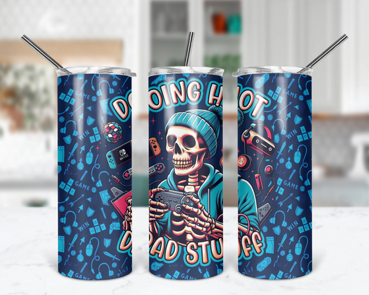 Doing Hot Dad Stuff Tumbler / Funny 20oz Tumbler With Straw / Gift For Dad