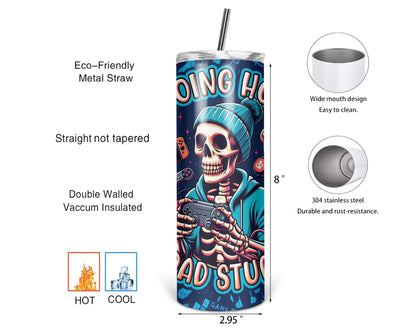 Doing Hot Dad Stuff Tumbler / Funny 20oz Tumbler With Straw / Gift For Dad