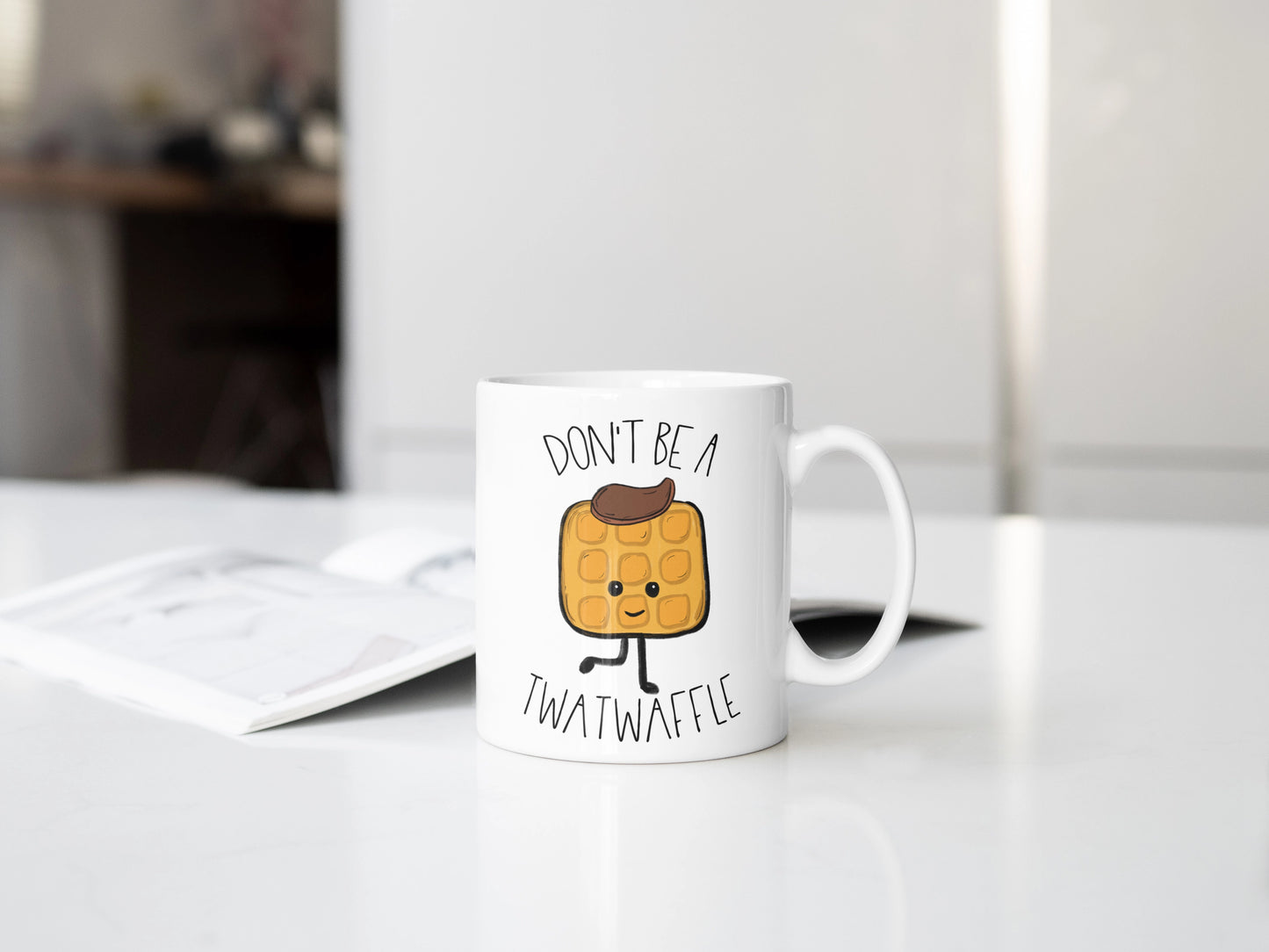 Don't Be A Twatwaffle Mug, Funny Cartoon Hot Tea Cup, Gift For Coffee Lovers