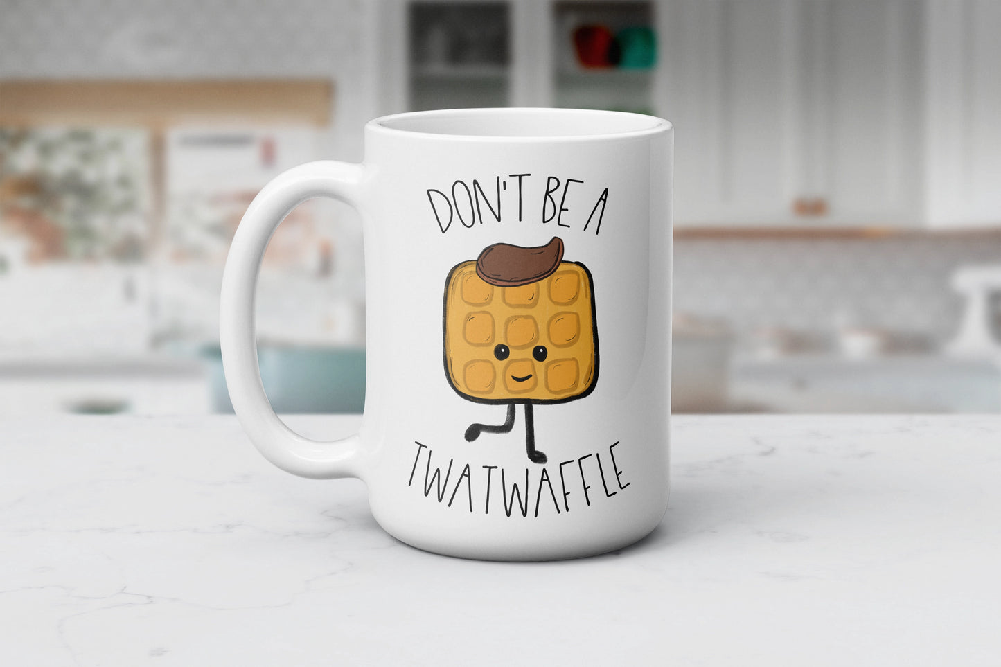 Don't Be A Twatwaffle Mug, Funny Cartoon Hot Tea Cup, Gift For Coffee Lovers