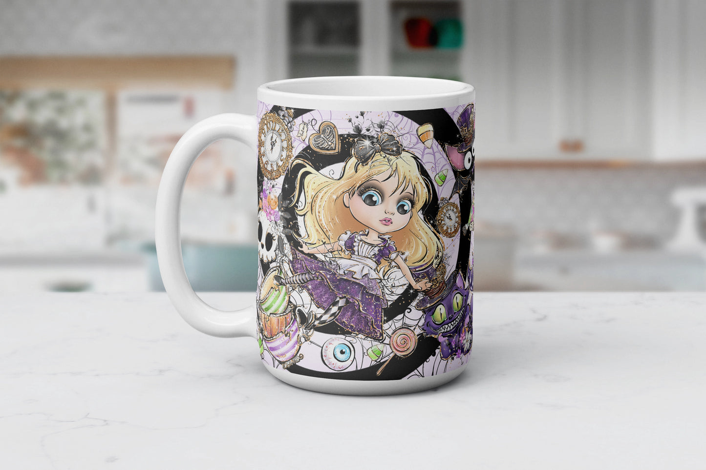 Down the Rabbit Hole - Alice In Wonderland Coffee Mug - Through the Looking Glass Hot Tea Cup