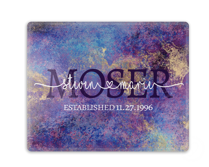 Dreams of Violet Cutting Board / Personalized Glass Chopping Board / Gift For Annniversary