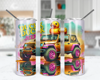 Duck Duck Jeep / 20oz Tumbler With Straw / Rubber Ducky Tumbler / Gift For Jeep Ducking Owners