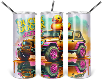 Duck Duck Jeep / 20oz Tumbler With Straw / Rubber Ducky Tumbler / Gift For Jeep Ducking Owners