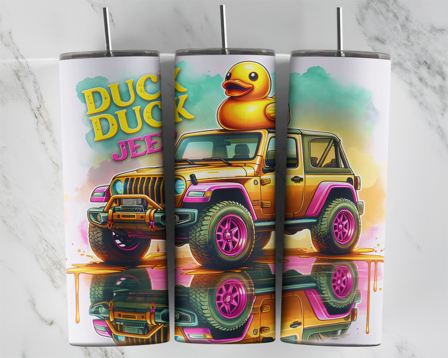 Duck Duck Jeep / 20oz Tumbler With Straw / Rubber Ducky Tumbler / Gift For Jeep Ducking Owners