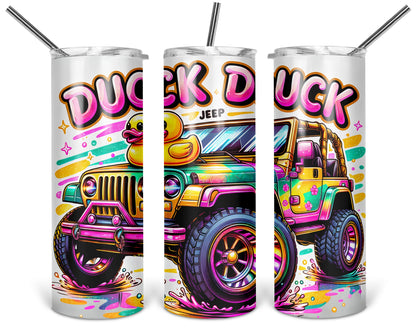 Duck Duck Jeep / 20oz Rubber Ducky Tumbler With Straw / Jeep Ducking Tumbler / Gift For Owners