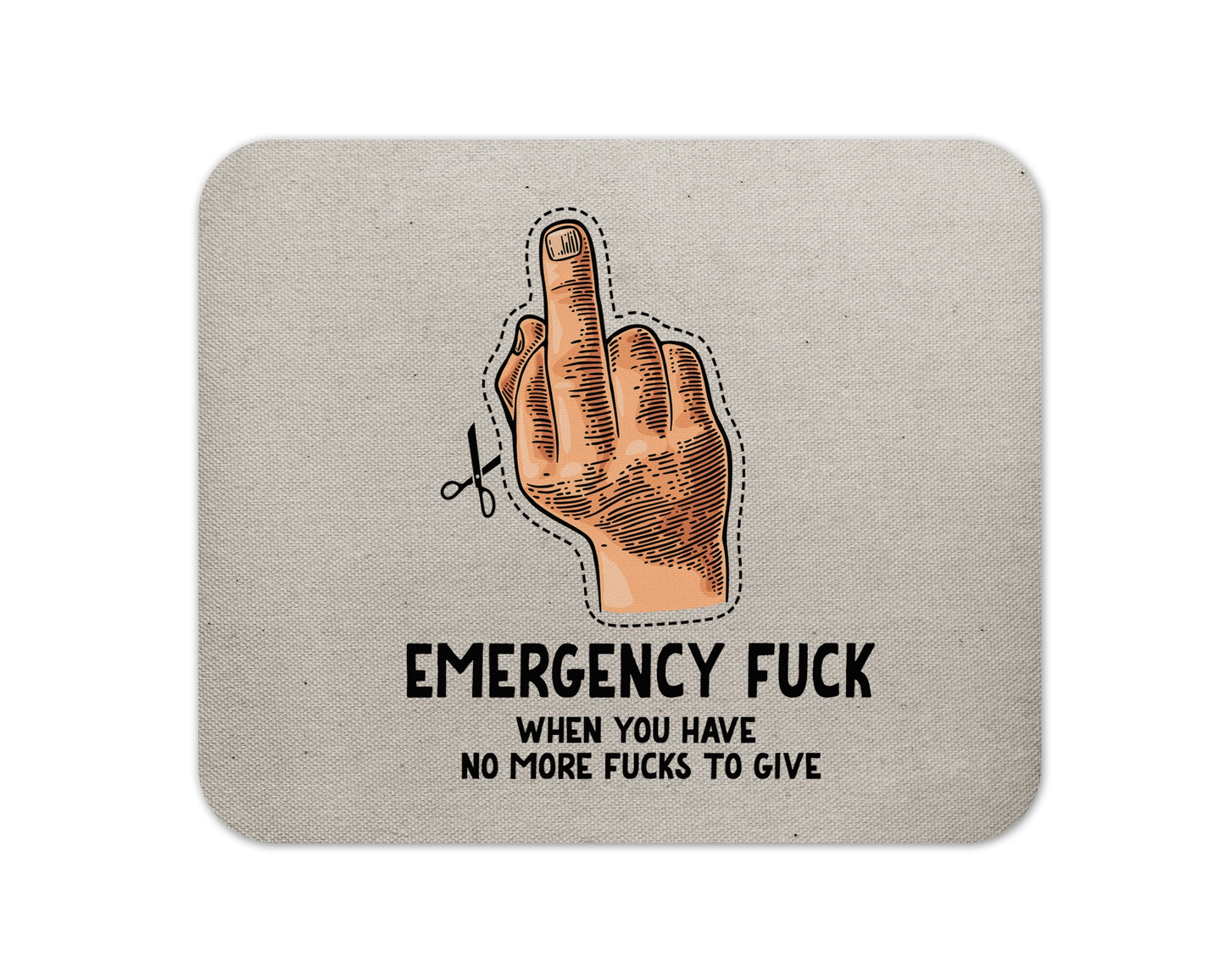 Emergency F#ck Mouse Pad / Funny Gaming Laptop Desk Mat / Office Humor Gift For Coworker